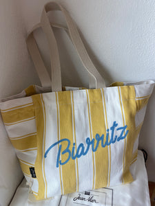 Beach bag, embroidered "Biarritz" by Jean-Vier "Sac de Plage"