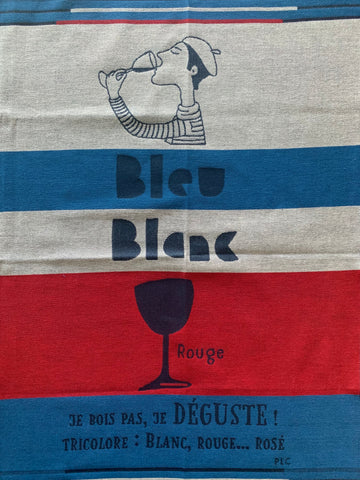 Jacquard tea towel by Tissage Moutet "Bleu Blanc Rouge"