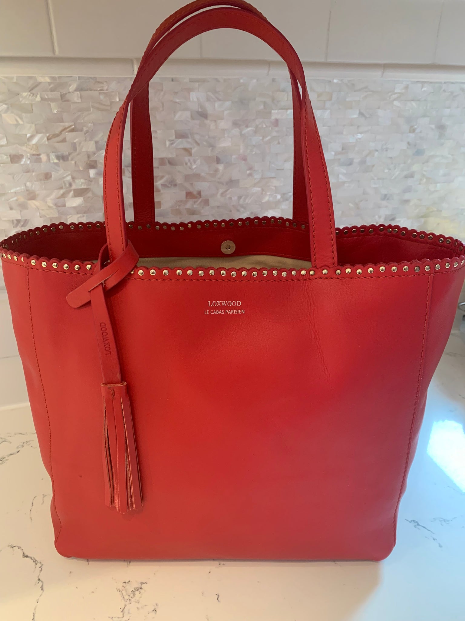 Ramita Shopper by Loxwood "le Cabas Parisien" in "Coral Red"