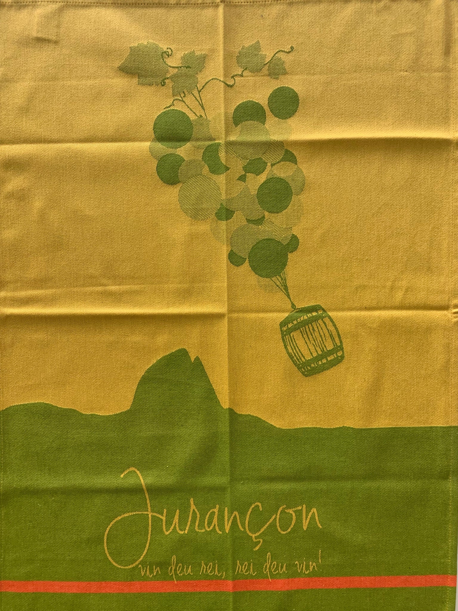 French Jacquard tea towel by Tissage Moutet "Jurançon Wine"