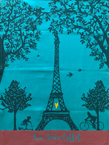 French Jacquard tea towel by Tissage Moutet "La Tour Eiffel"