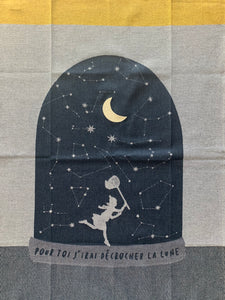 French Jacquard tea towel by Tissage Moutet "La Lune"