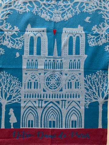 French Jacquard tea towel by Tissage Moutet "Notre Dame"