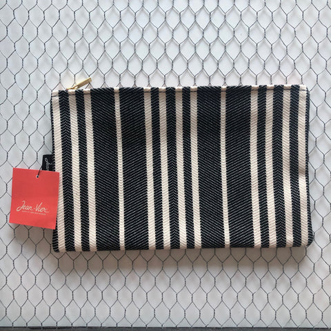 Zippered clutch bag "Black and white" by Jean-Vier "Pochette"