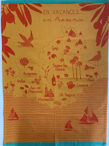 French Jacquard tea towel by Tissage Moutet "Provence"