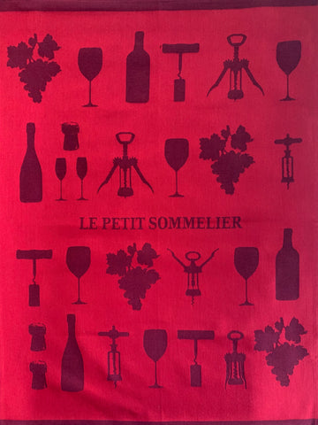 French Jacquard tea towel by Tissage Moutet "Sommelier"