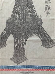 French Jacquard tea towel by Tissage Moutet "Tour Eiffel 1889"